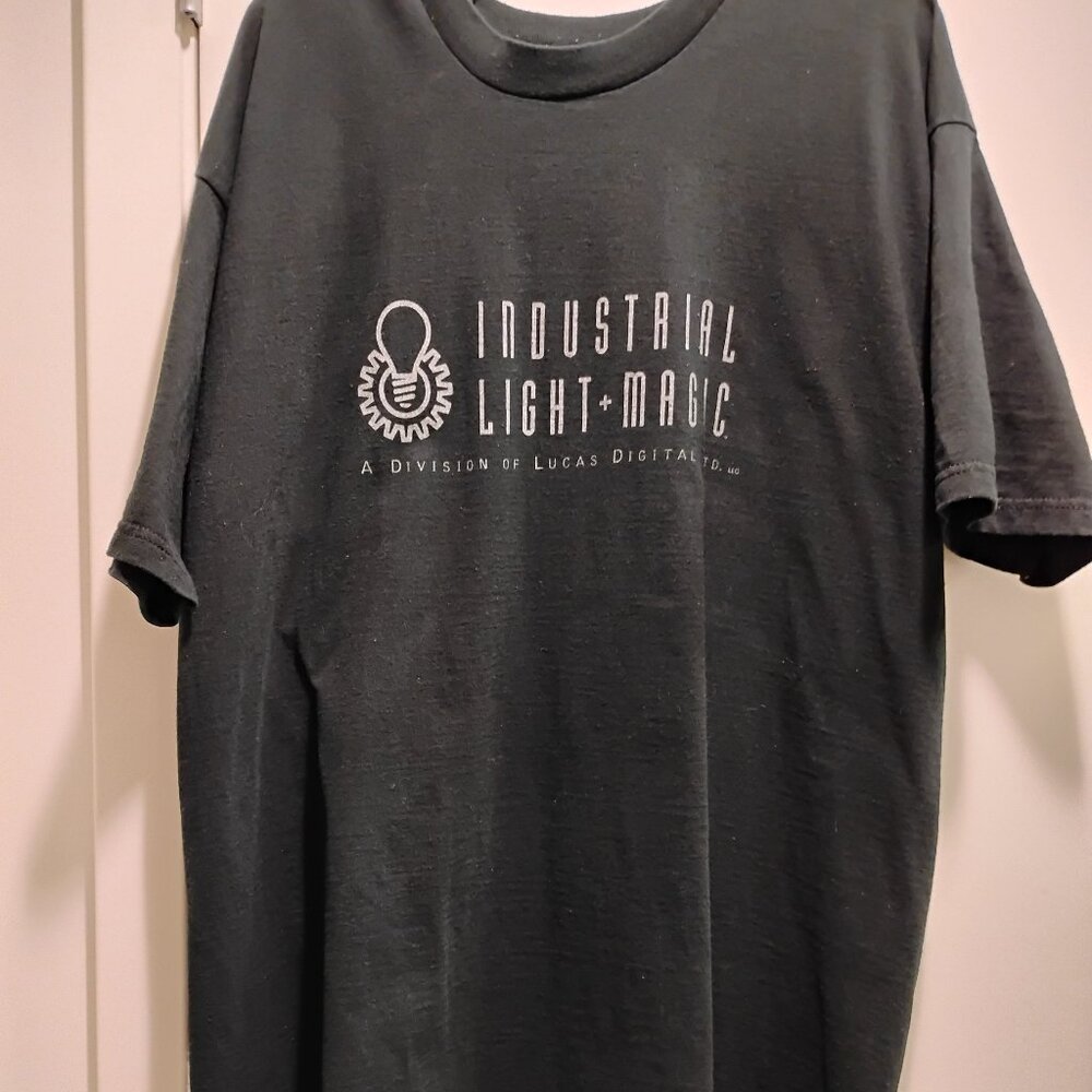Vtg Industrial Light and Magic 1998 Jurassic Park T-Rex Black Mens XXL T-Shirt